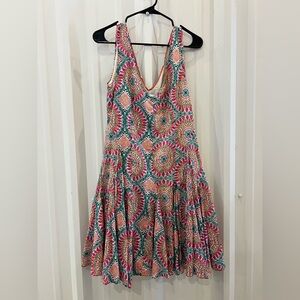 Anthropologie HD In Paris Medallion Paisley Cotton Midi Dress US 6 Boho Casual